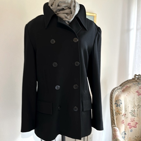 Black Peacoat in Perfect Condition Sz 12 - Picture 1 of 9